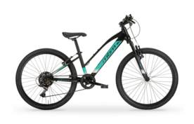 MBM District D 24inch 7sp Zwart-Turqoise