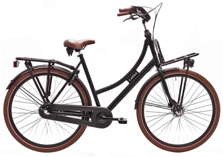 Avalon Cargo Dames Transportfiets Mat Zwart N3 57cm