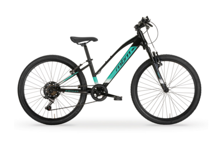 MBM District D 24inch 7sp Zwart-Turqoise